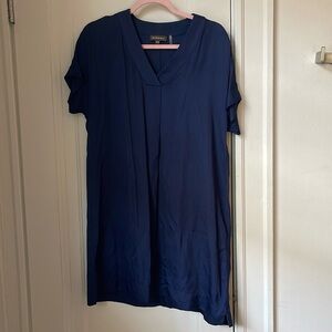 Repeat Cashmere Silk Shift Dress Navy 40 M